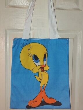 New! Tweety Canvas Tote Bag - Blue & Yellow